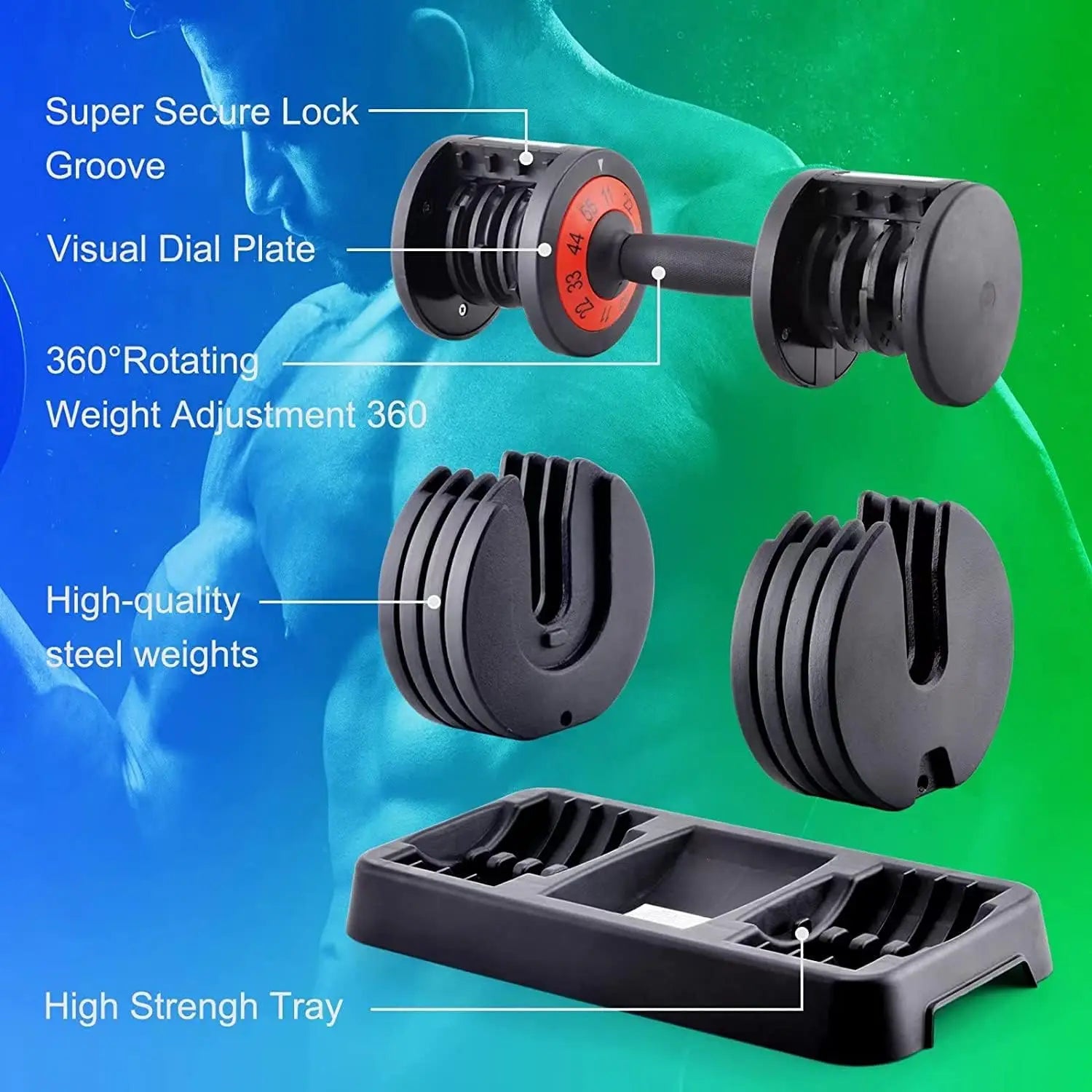 Adjustable Dumbbells Set 25–55lbs