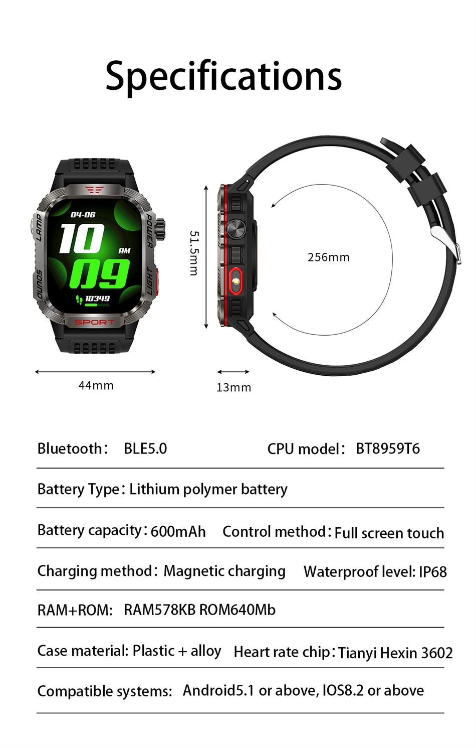 Military GPS Smartwatch for Men